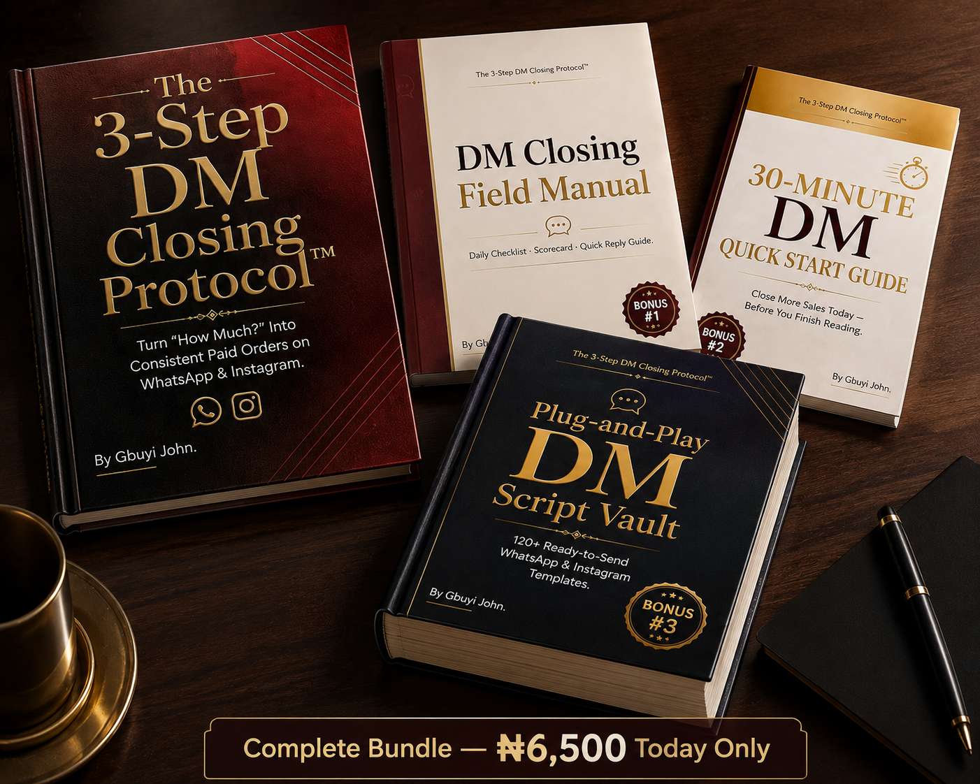 Complete bundle - The 3-Step DM Closing Protocol plus all 3 bonuses