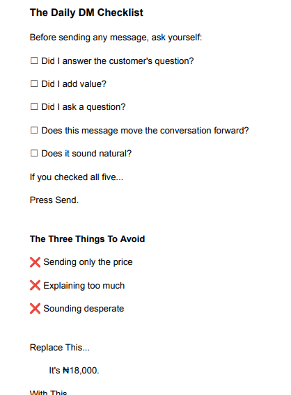 Real screenshot from inside The 3-Step DM Closing Protocol guide - showing the Pattern Intercept conversation system
